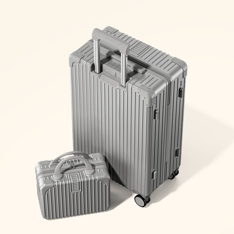 Uniszex ABS bőrönd univerzális kerekekkel, cipzárral nyíló, 2 kg súlyú, szabványos kombinációs zár a szabadidős utazásokhoz.