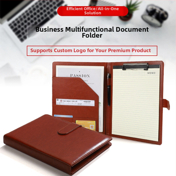 Kožna poslovna mapa s jakim klamerom i klipom za ploču | Kompatibilna s A4/A5, debljina ploče 4 mm, mogućnost tiskanja logotipa i prilagodbe