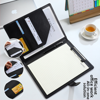 Kožna poslovna mapa s jakim klamerom i klipom za ploču | Kompatibilna s A4/A5, debljina ploče 4 mm, mogućnost tiskanja logotipa i prilagodbe