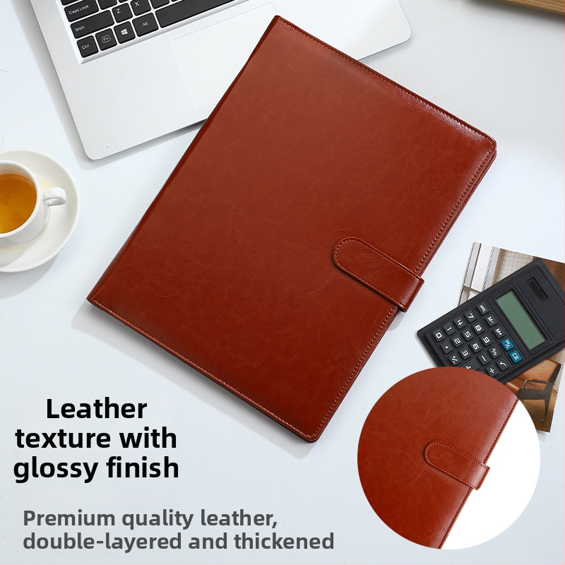 Kožna poslovna mapa s jakim klamerom i klipom za ploču | Kompatibilna s A4/A5, debljina ploče 4 mm, mogućnost tiskanja logotipa i prilagodbe