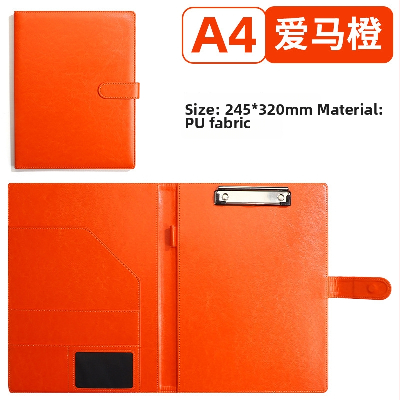 Kožna poslovna mapa s jakim klamerom i klipom za ploču | Kompatibilna s A4/A5, debljina ploče 4 mm, mogućnost tiskanja logotipa i prilagodbe