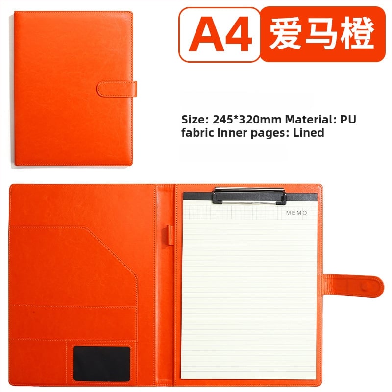 Kožna poslovna mapa s jakim klamerom i klipom za ploču | Kompatibilna s A4/A5, debljina ploče 4 mm, mogućnost tiskanja logotipa i prilagodbe