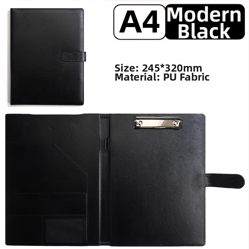 Kožna poslovna mapa s jakim klamerom i klipom za ploču | Kompatibilna s A4/A5, debljina ploče 4 mm, mogućnost tiskanja logotipa i prilagodbe