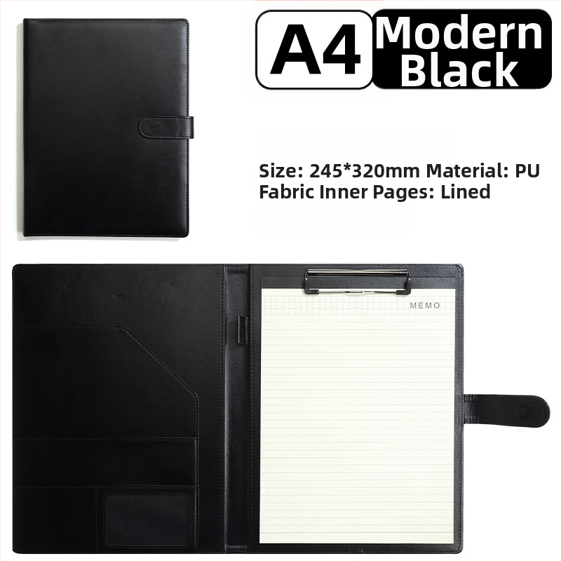 Kožna poslovna mapa s jakim klamerom i klipom za ploču | Kompatibilna s A4/A5, debljina ploče 4 mm, mogućnost tiskanja logotipa i prilagodbe