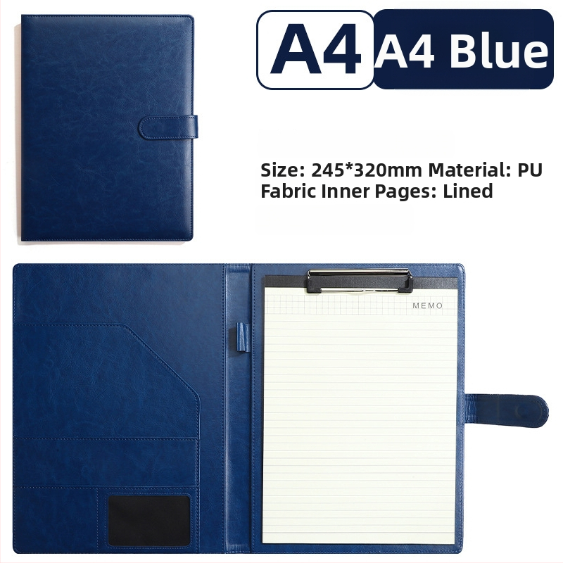 Kožna poslovna mapa s jakim klamerom i klipom za ploču | Kompatibilna s A4/A5, debljina ploče 4 mm, mogućnost tiskanja logotipa i prilagodbe