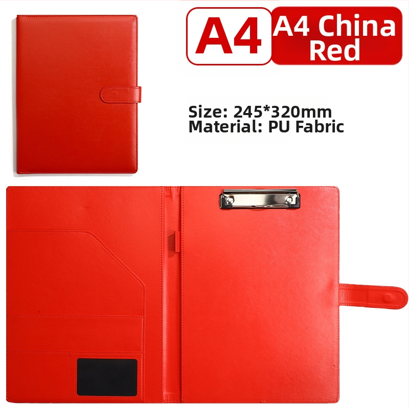 Kožna poslovna mapa s jakim klamerom i klipom za ploču | Kompatibilna s A4/A5, debljina ploče 4 mm, mogućnost tiskanja logotipa i prilagodbe