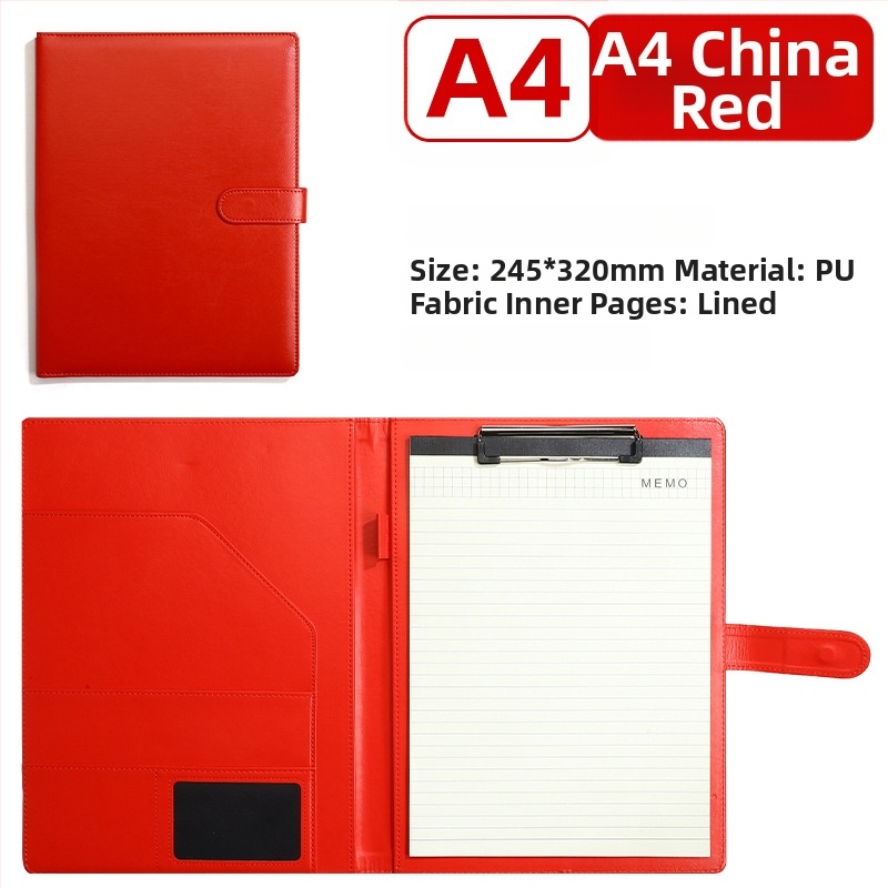 Kožna poslovna mapa s jakim klamerom i klipom za ploču | Kompatibilna s A4/A5, debljina ploče 4 mm, mogućnost tiskanja logotipa i prilagodbe