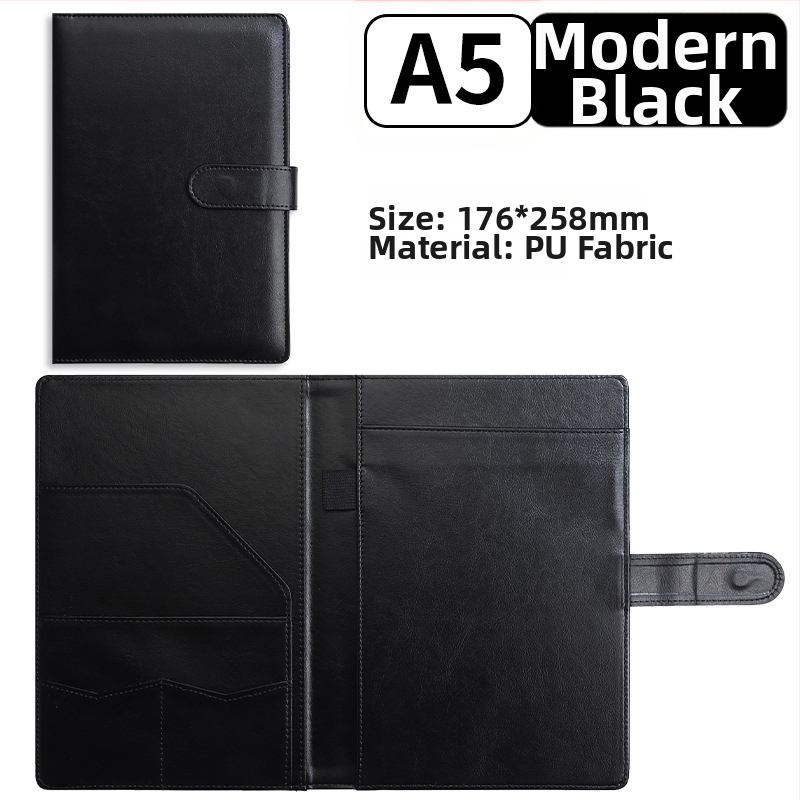 Kožna poslovna mapa s jakim klamerom i klipom za ploču | Kompatibilna s A4/A5, debljina ploče 4 mm, mogućnost tiskanja logotipa i prilagodbe