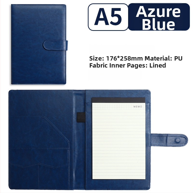 Kožna poslovna mapa s jakim klamerom i klipom za ploču | Kompatibilna s A4/A5, debljina ploče 4 mm, mogućnost tiskanja logotipa i prilagodbe