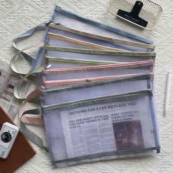 Kétrétegű nylonhálós cipzáros táska műalkotások kiállítására és puzzle-tárolásra