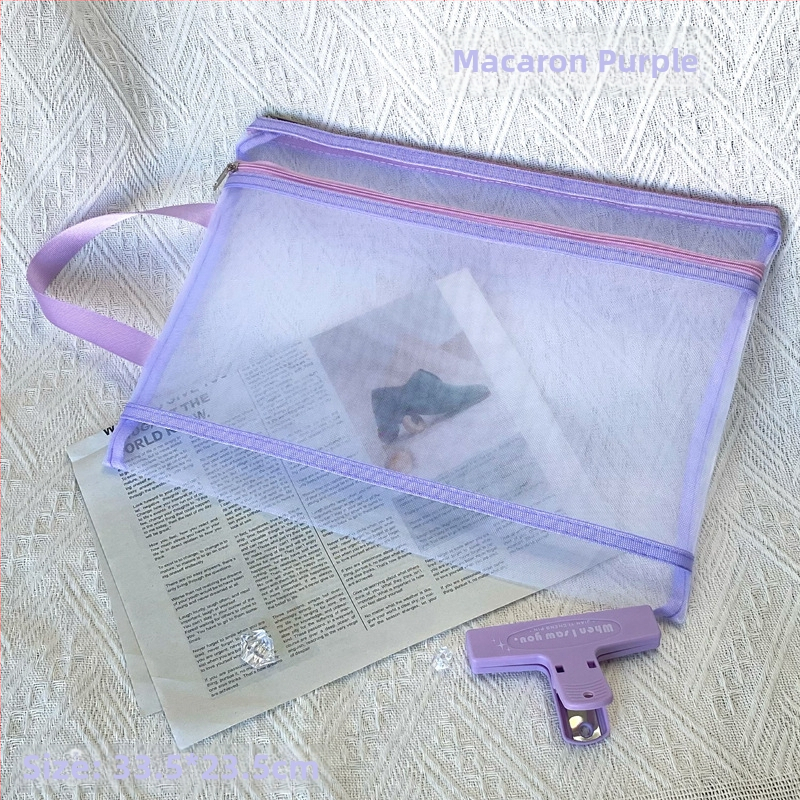 Kétrétegű nylonhálós cipzáros táska műalkotások kiállítására és puzzle-tárolásra