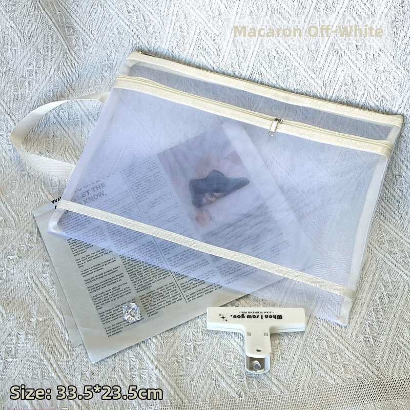 Kétrétegű nylonhálós cipzáros táska műalkotások kiállítására és puzzle-tárolásra