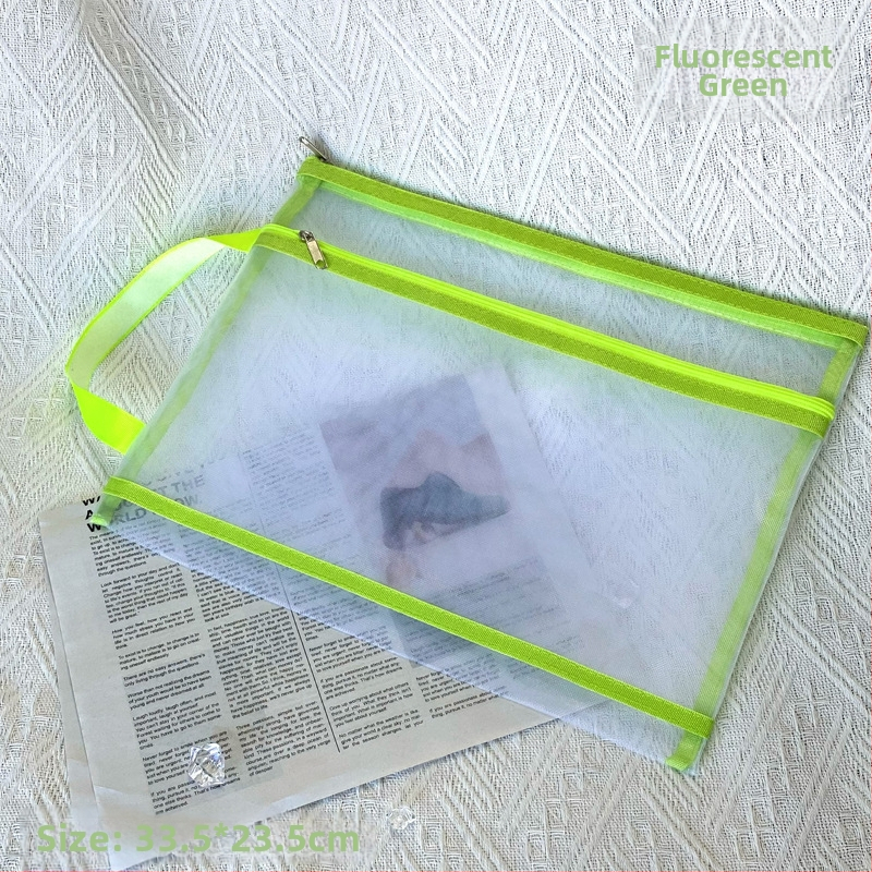 Kétrétegű nylonhálós cipzáros táska műalkotások kiállítására és puzzle-tárolásra