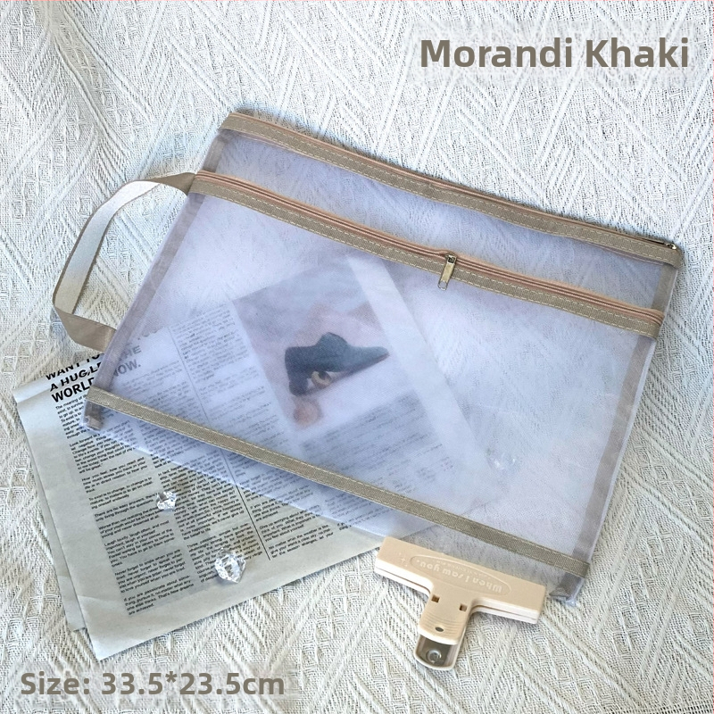 Kétrétegű nylonhálós cipzáros táska műalkotások kiállítására és puzzle-tárolásra