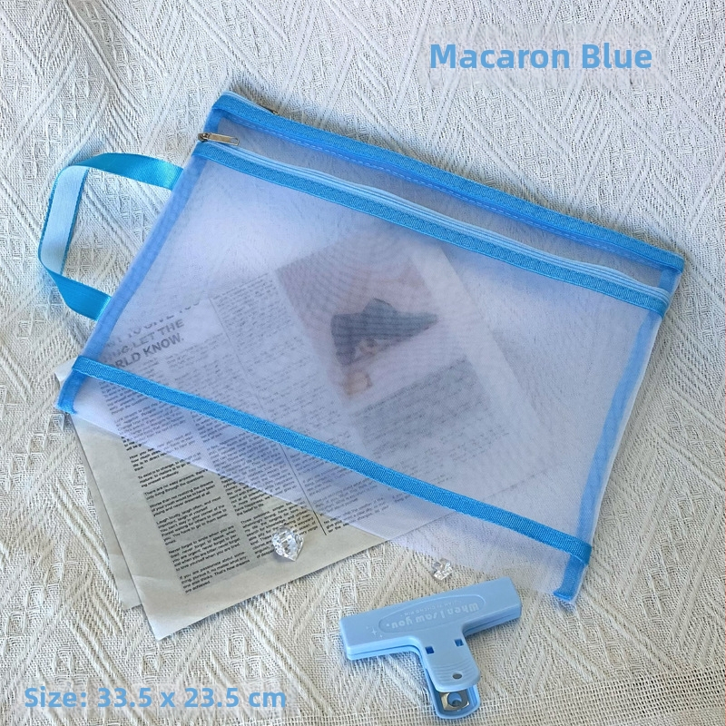 Kétrétegű nylonhálós cipzáros táska műalkotások kiállítására és puzzle-tárolásra