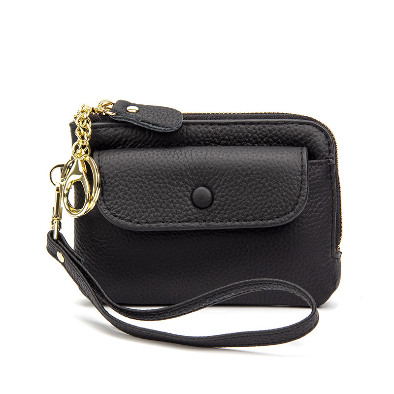 Pirmojo sluoksnio karvų odos monetų piniginė, miesto minimalistinis dizainas, kompaktiška moteriška piniginė, poliesterio pamušalas