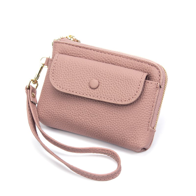 Pirmojo sluoksnio karvų odos monetų piniginė, miesto minimalistinis dizainas, kompaktiška moteriška piniginė, poliesterio pamušalas