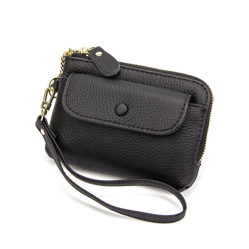 Pirmojo sluoksnio karvų odos monetų piniginė, miesto minimalistinis dizainas, kompaktiška moteriška piniginė, poliesterio pamušalas