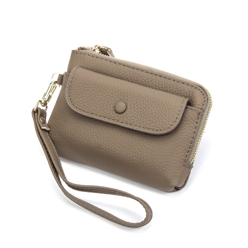 Pirmojo sluoksnio karvų odos monetų piniginė, miesto minimalistinis dizainas, kompaktiška moteriška piniginė, poliesterio pamušalas