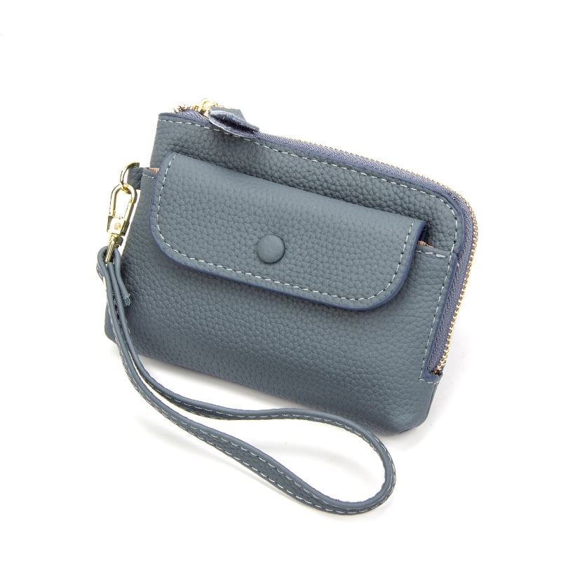 Pirmojo sluoksnio karvų odos monetų piniginė, miesto minimalistinis dizainas, kompaktiška moteriška piniginė, poliesterio pamušalas