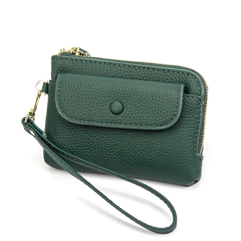 Pirmojo sluoksnio karvų odos monetų piniginė, miesto minimalistinis dizainas, kompaktiška moteriška piniginė, poliesterio pamušalas