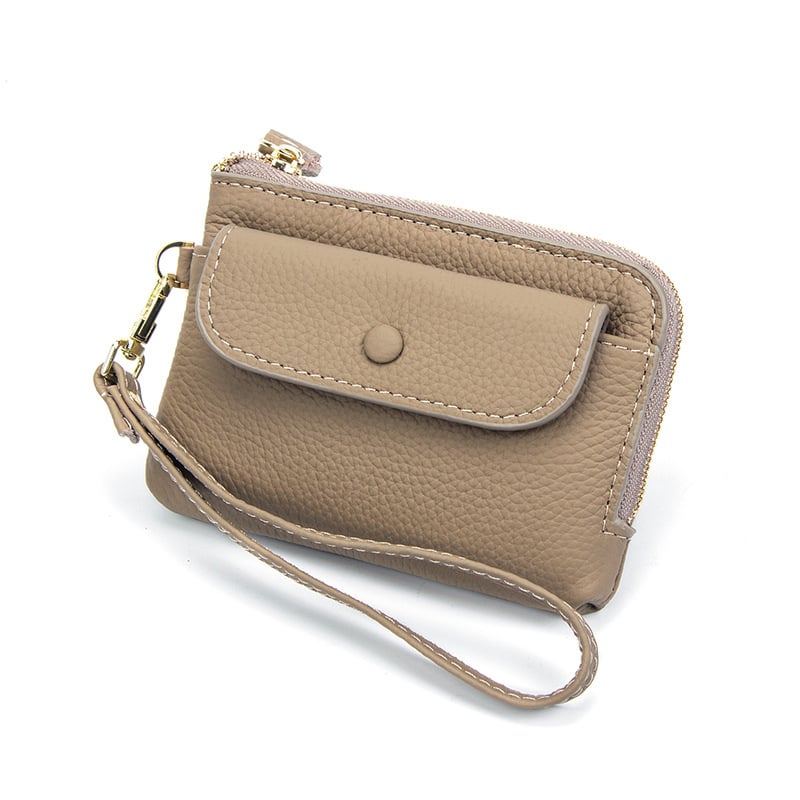 Pirmojo sluoksnio karvų odos monetų piniginė, miesto minimalistinis dizainas, kompaktiška moteriška piniginė, poliesterio pamušalas