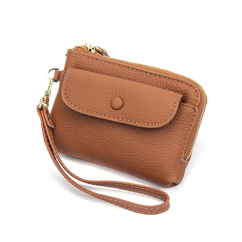 Pirmojo sluoksnio karvų odos monetų piniginė, miesto minimalistinis dizainas, kompaktiška moteriška piniginė, poliesterio pamušalas