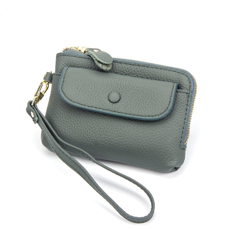 Pirmojo sluoksnio karvų odos monetų piniginė, miesto minimalistinis dizainas, kompaktiška moteriška piniginė, poliesterio pamušalas