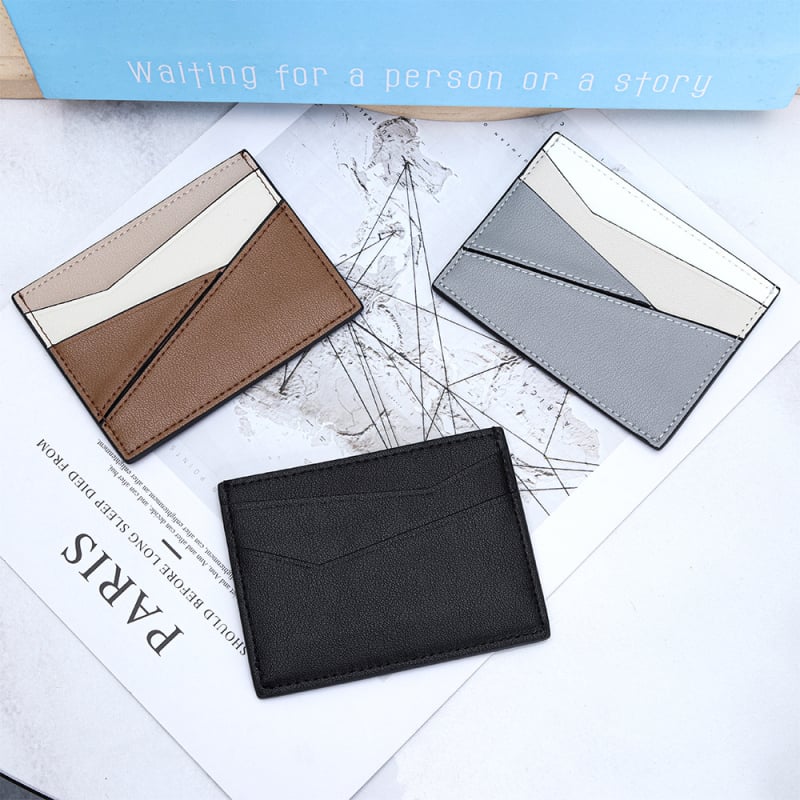 Odinis mini kortelių dėklas su kortelių kišenėmis, ID kišene ir monetų kišene — unisex, miesto minimalistinis stilius