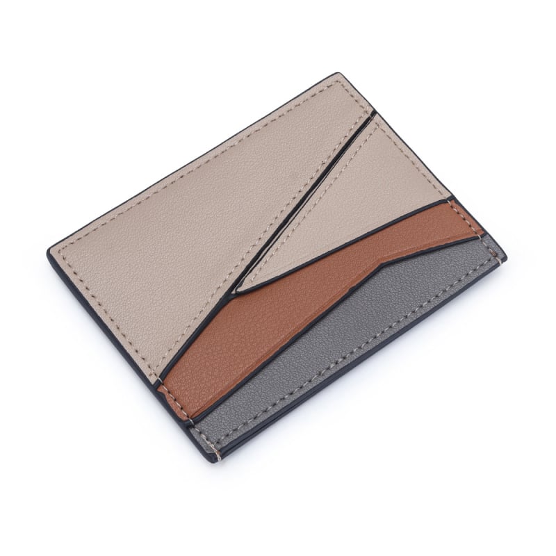 Odinis mini kortelių dėklas su kortelių kišenėmis, ID kišene ir monetų kišene — unisex, miesto minimalistinis stilius