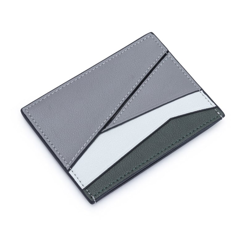 Odinis mini kortelių dėklas su kortelių kišenėmis, ID kišene ir monetų kišene — unisex, miesto minimalistinis stilius
