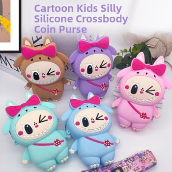 Silikoninė monetų piniginė per petį, anime raštas, gatvės stilius, unisex, atspari vandeniui ir dėvėjimuisi
