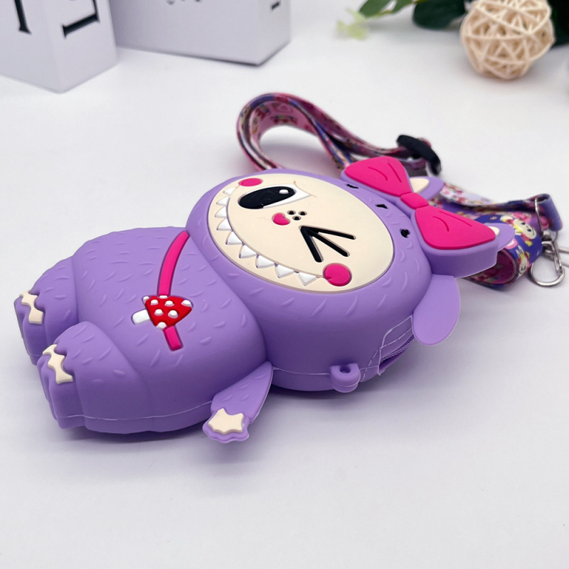 Silikoninė monetų piniginė per petį, anime raštas, gatvės stilius, unisex, atspari vandeniui ir dėvėjimuisi