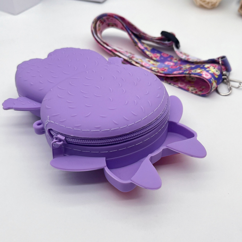 Silikoninė monetų piniginė per petį, anime raštas, gatvės stilius, unisex, atspari vandeniui ir dėvėjimuisi