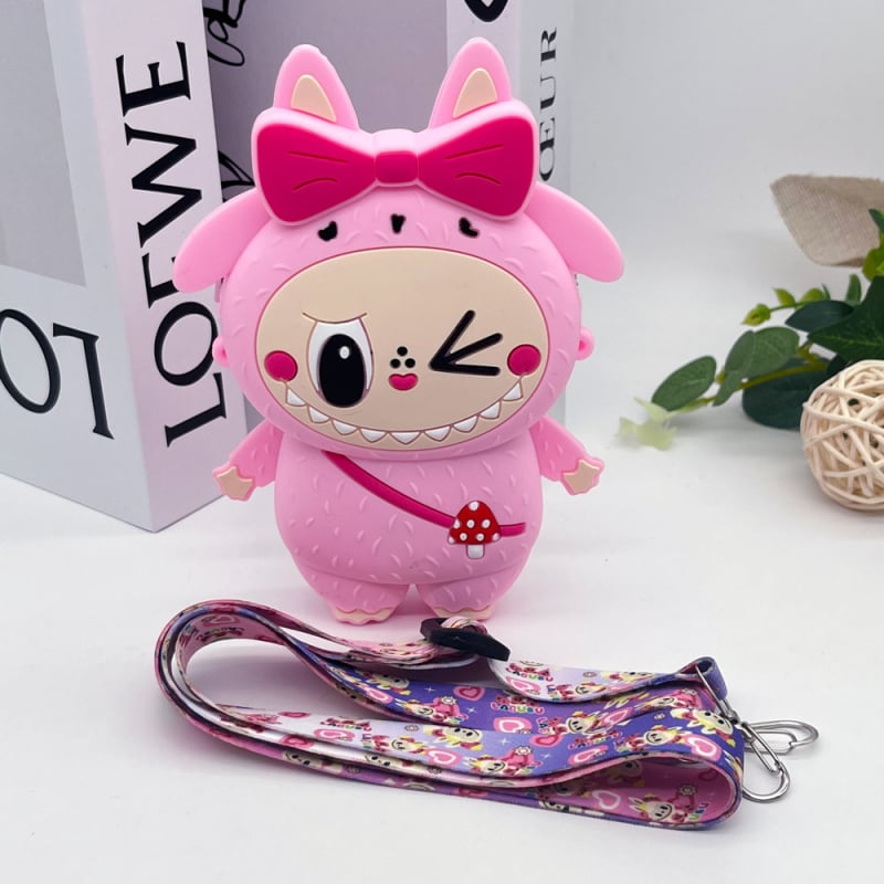 Silikoninė monetų piniginė per petį, anime raštas, gatvės stilius, unisex, atspari vandeniui ir dėvėjimuisi