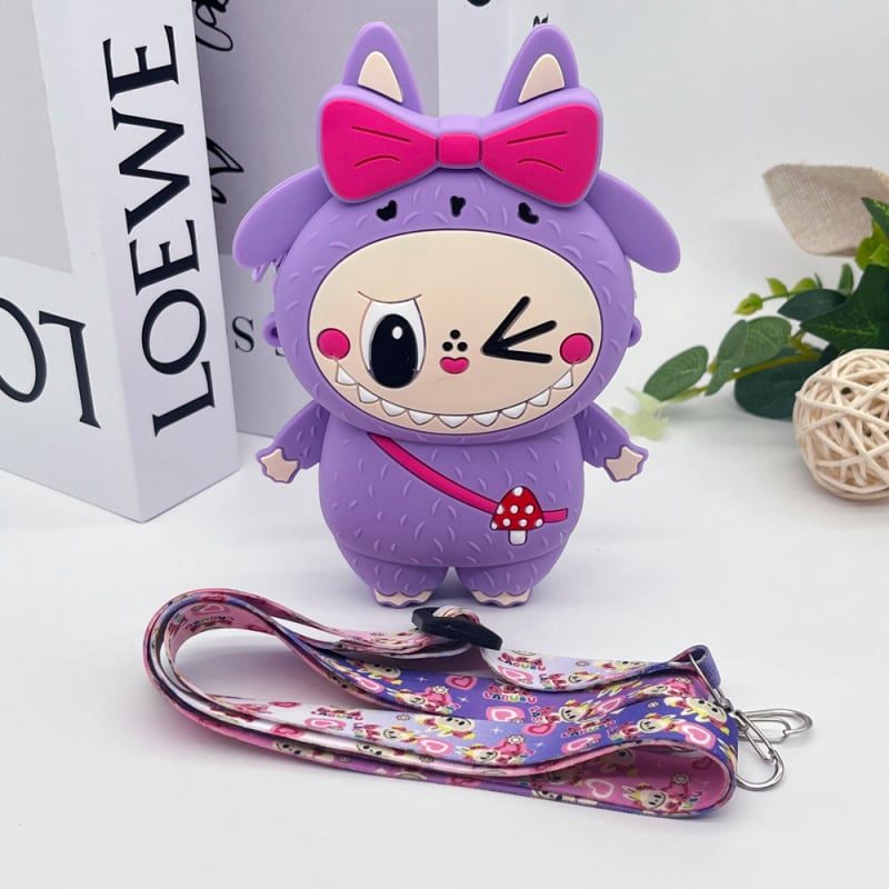 Silikoninė monetų piniginė per petį, anime raštas, gatvės stilius, unisex, atspari vandeniui ir dėvėjimuisi