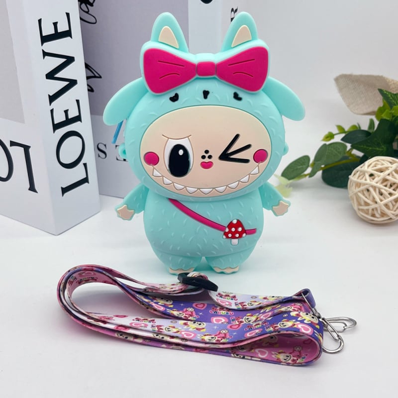 Silikoninė monetų piniginė per petį, anime raštas, gatvės stilius, unisex, atspari vandeniui ir dėvėjimuisi