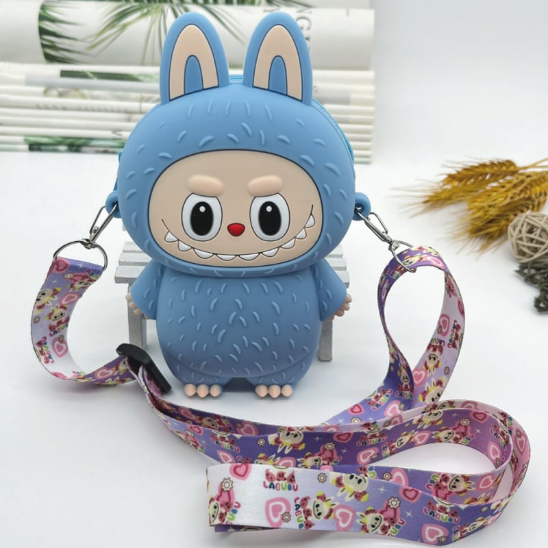 Silikoninė monetų piniginė per petį, anime raštas, gatvės stilius, unisex, atspari vandeniui ir dėvėjimuisi