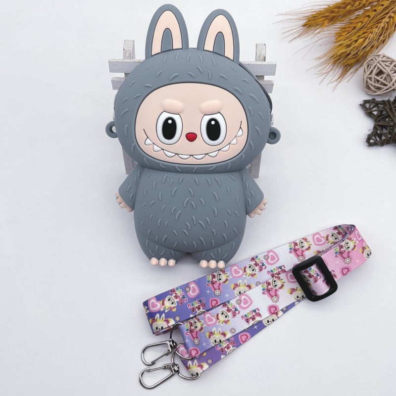 Silikoninė monetų piniginė per petį, anime raštas, gatvės stilius, unisex, atspari vandeniui ir dėvėjimuisi