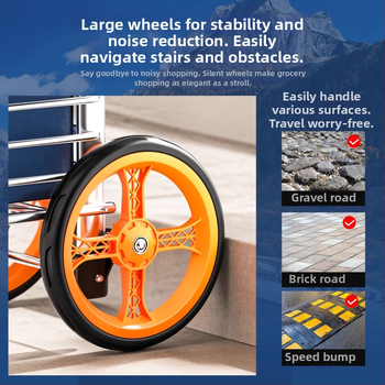 Cărucior de cumpărături pliabil din aliaj de aluminiu | capacitate 50 kg | design modern minimalist | Jie anxi