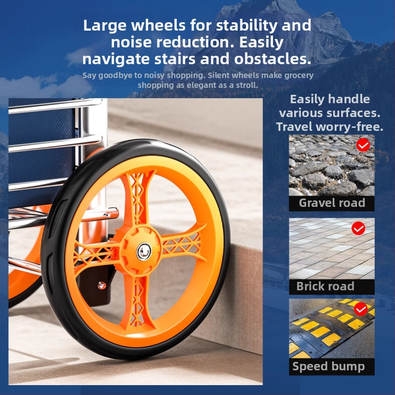 Разгъваема количка за пазаруване от алуминиева сплав | капацитет 50 кг | модерен минималистичен дизайн | Jie anxi