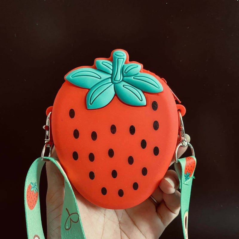 Silikonska dječja crossbody torbica u obliku krofne — životinjski uzorak, za predškolke, ramenski remen, otporna na udarce