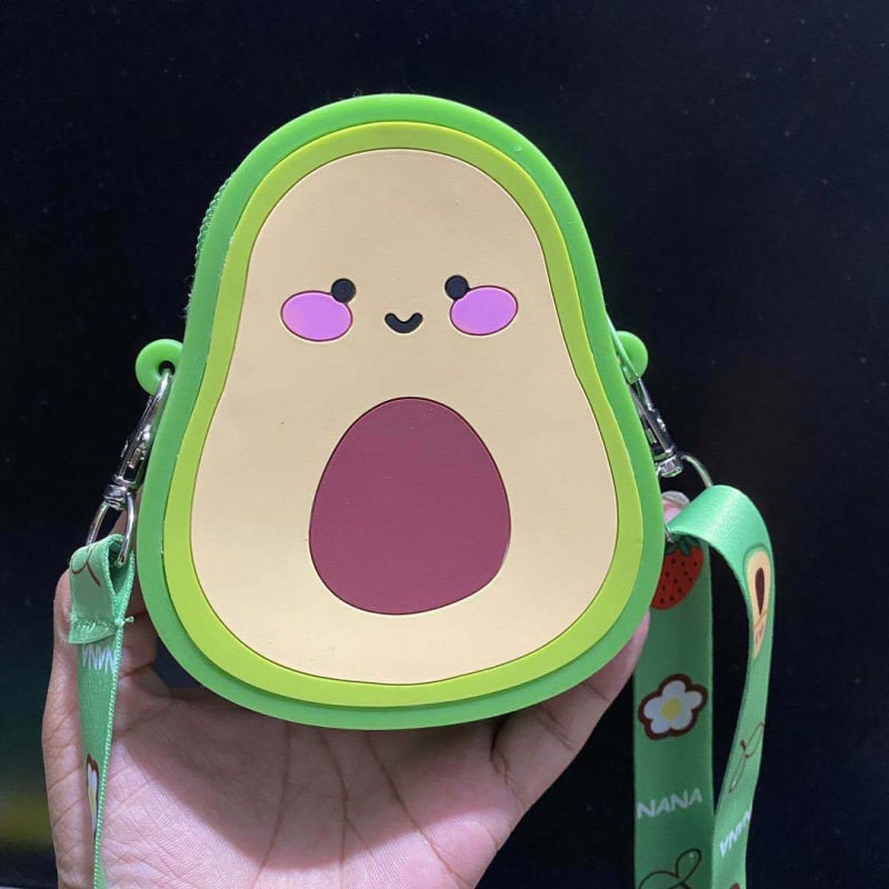 Silikonska dječja crossbody torbica u obliku krofne — životinjski uzorak, za predškolke, ramenski remen, otporna na udarce
