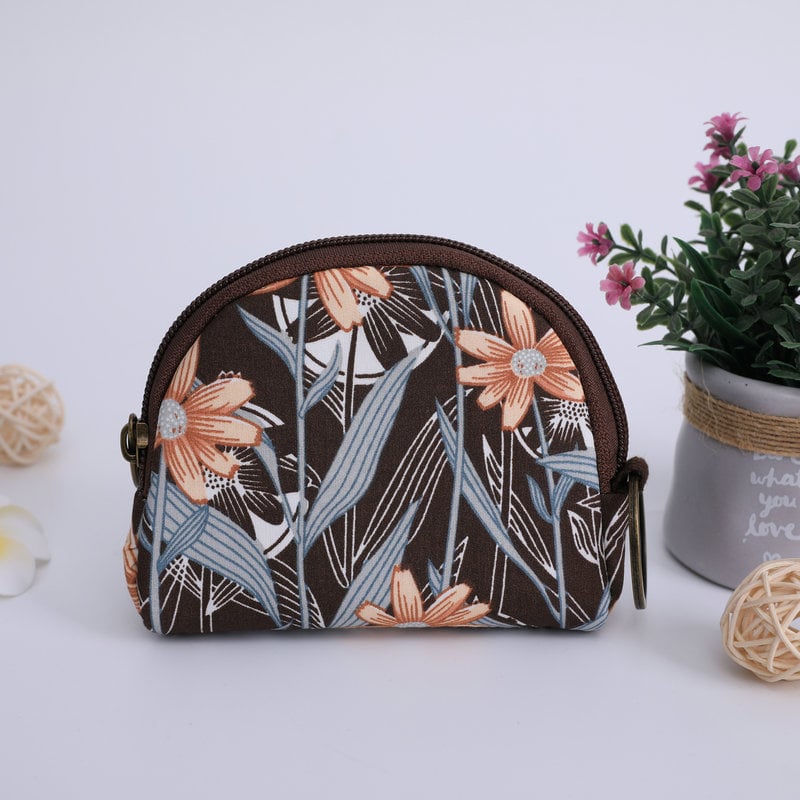 Monetų piniginė su gėlių raštu, miesto paprastas stilius, moterims, poliesterio vidus