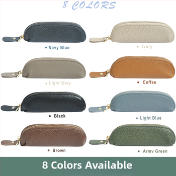 Maža monetų piniginė – tikra oda, universalus, vienos spalvos dizainas, poliesterio įdėklas, anti-vagystės stilius su šepetėlių efektu