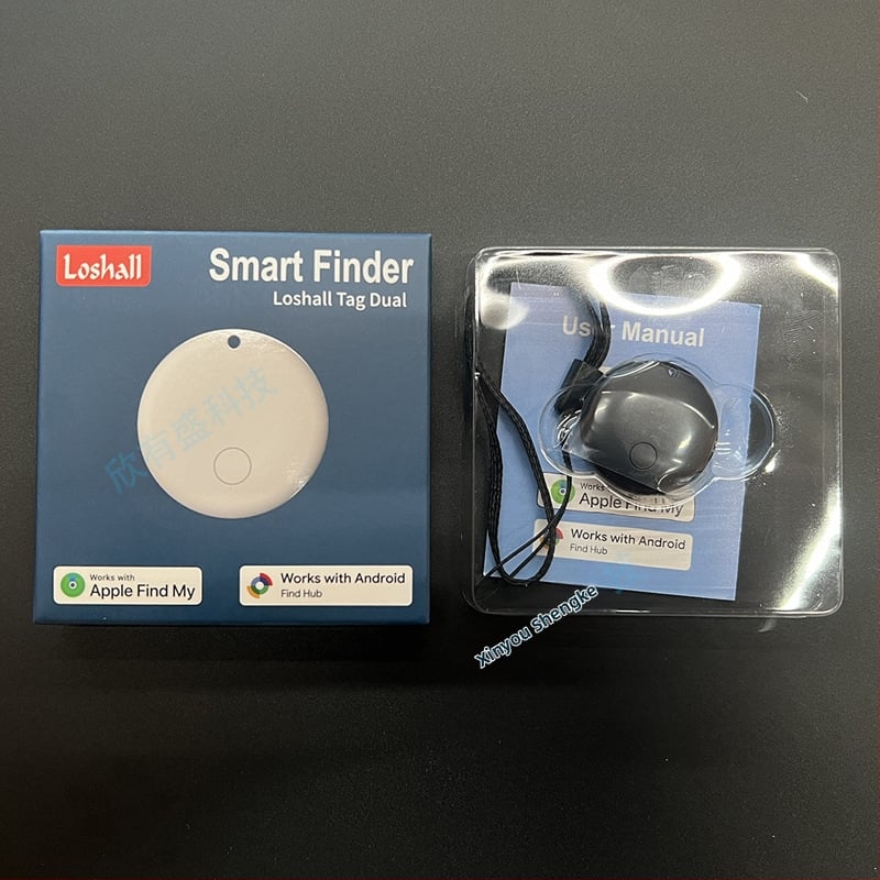 Локатор за проследяване на предмети за iOS и Android с двойна система, универсален локатор за изгубени вещи (батерия 220 мАч; безжична дистанция 20 м; тегло 7 g; материал PC)