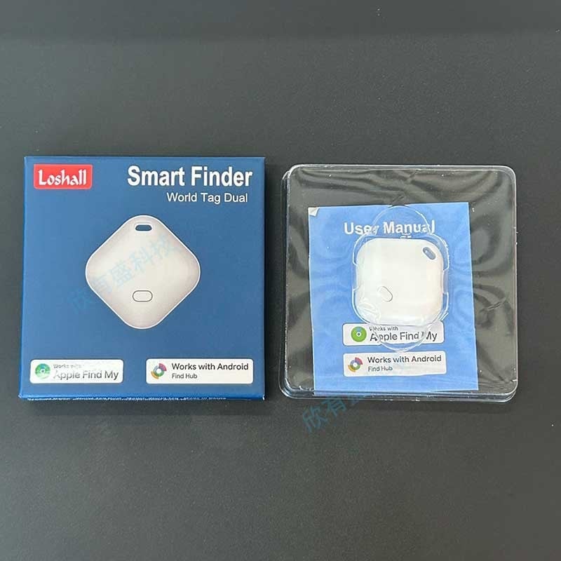 Локатор за проследяване на предмети за iOS и Android с двойна система, универсален локатор за изгубени вещи (батерия 220 мАч; безжична дистанция 20 м; тегло 7 g; материал PC)
