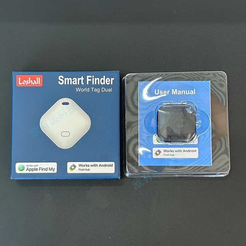 Локатор за проследяване на предмети за iOS и Android с двойна система, универсален локатор за изгубени вещи (батерия 220 мАч; безжична дистанция 20 м; тегло 7 g; материал PC)