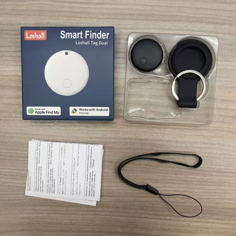 Локатор за проследяване на предмети за iOS и Android с двойна система, универсален локатор за изгубени вещи (батерия 220 мАч; безжична дистанция 20 м; тегло 7 g; материал PC)