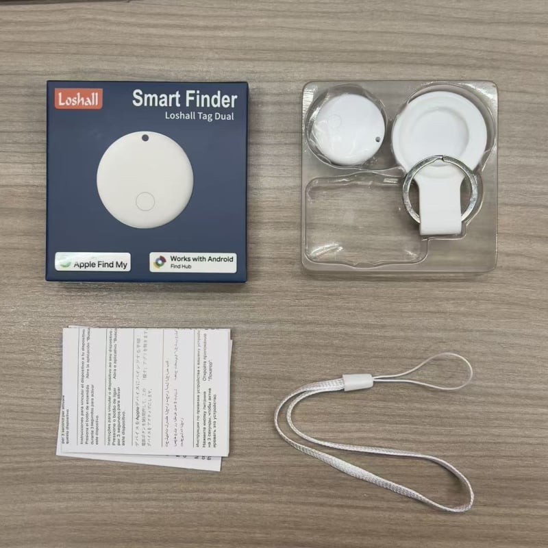 Локатор за проследяване на предмети за iOS и Android с двойна система, универсален локатор за изгубени вещи (батерия 220 мАч; безжична дистанция 20 м; тегло 7 g; материал PC)